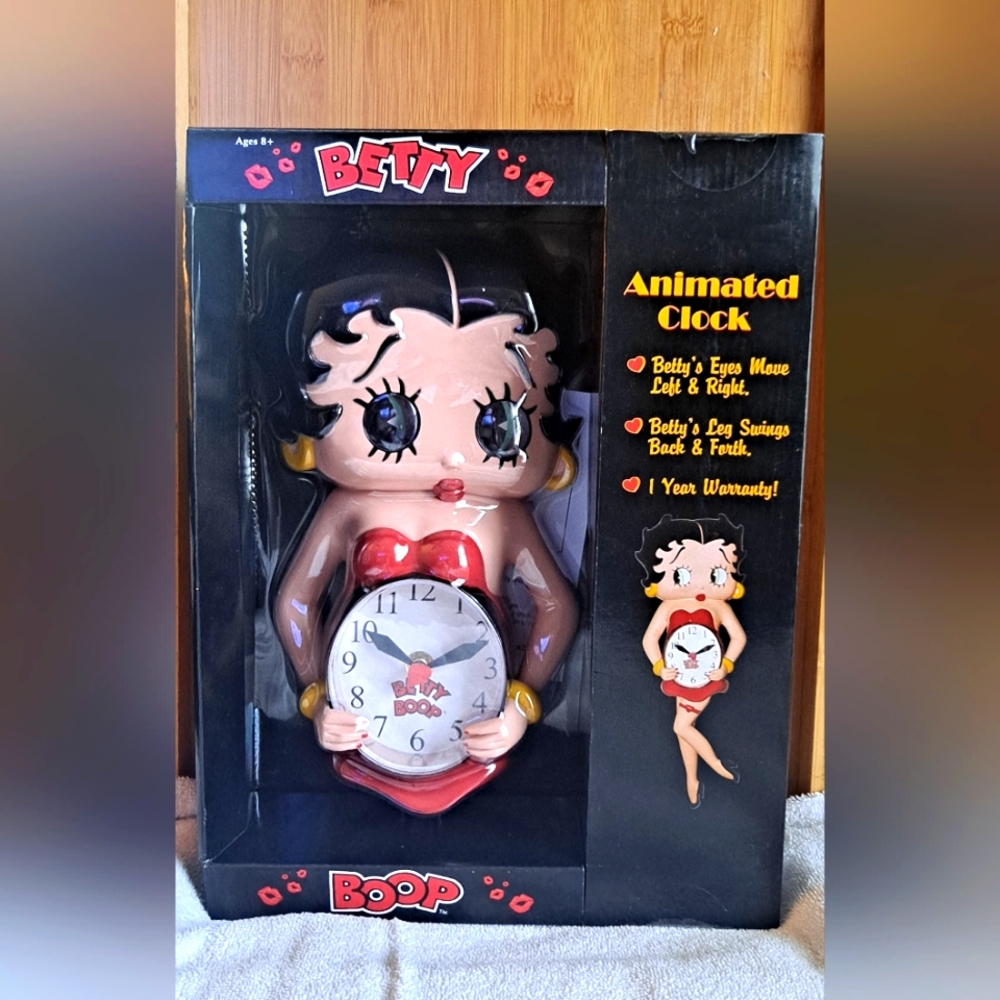 Vintage Betty Boop Red and Black Wall Clock